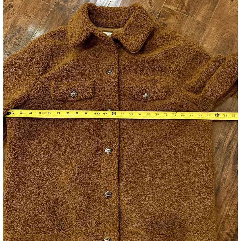 MAX STUDIO Sherpa Teddy Jacket Women's XL Brown Button Front Faux Shearling Coat - Picture 5 of 9